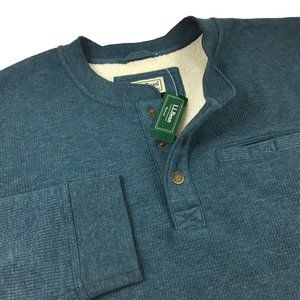 Ll Bean Bonded Waffle Fleece Henley 